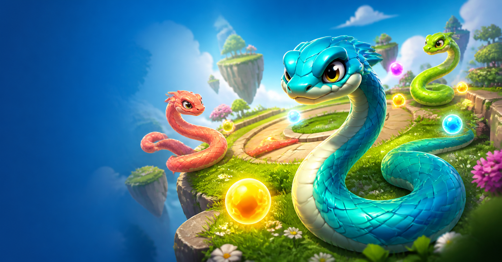 Serpenti colorati in un'arena multigiocatore